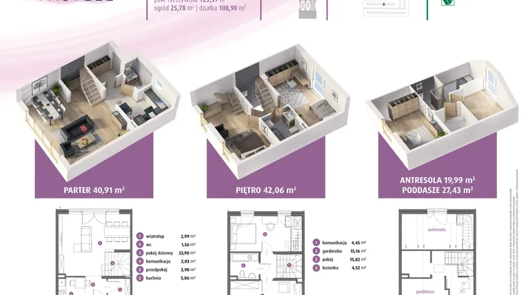 Rzut - Dom na sprzedaż 4 pokoje o powierzchni 123,39 m² - numer 17a w Osiedle Pastell