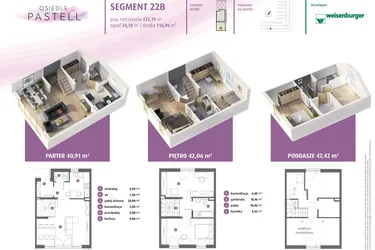 Rzut - Dom na sprzedaż 4 pokoje o powierzchni 126,74 m² - numer 22b w Osiedle Pastell