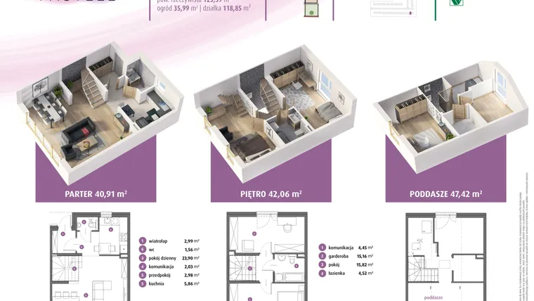 Rzut - Dom na sprzedaż 4 pokoje o powierzchni 126,74 m² - numer 28b w Osiedle Pastell