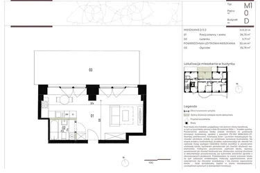 Rzut - Mieszkanie na sprzedaż 1 pokój o powierzchni 30,44 m² - numer D.0.2 w Nowa Stawowa