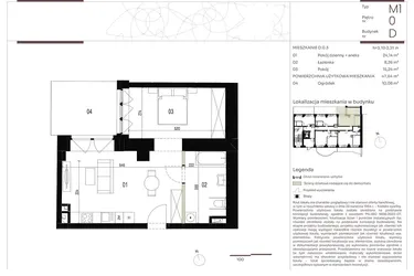 Rzut - Mieszkanie na sprzedaż 1 pokój o powierzchni 47,64 m² - numer D.0.3 w Nowa Stawowa