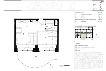 Rzut - Mieszkanie na sprzedaż 2 pokoje o powierzchni 47,69 m² - numer D.0.5 w Nowa Stawowa