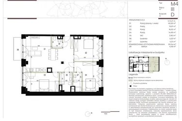 Rzut - Mieszkanie na sprzedaż 4 pokoje o powierzchni 99,94 m² - numer D.3.3 w Nowa Stawowa