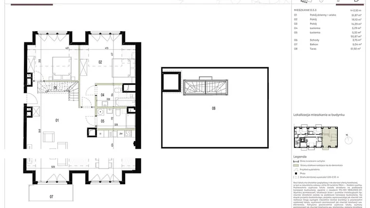 Rzut - Mieszkanie na sprzedaż 3 pokoje o powierzchni 95,87 m² - numer D.5.3 w Nowa Stawowa