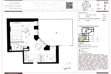 Rzut - Mieszkanie na sprzedaż 1 pokój o powierzchni 26,26 m² - numer F.0.4 w Nowa Stawowa