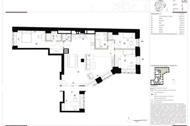 Rzut - Mieszkanie na sprzedaż 5 pokoi o powierzchni 116,79 m² - numer F.1.2 w Nowa Stawowa