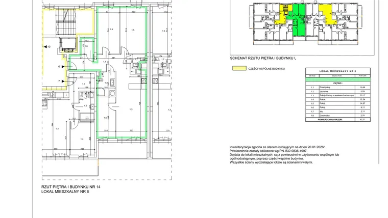 Rzut - Mieszkanie na sprzedaż 4 pokoje o powierzchni 82,37 m² - numer A06 w Lwowska 14