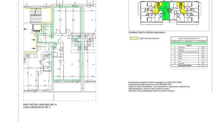 Rzut - Mieszkanie na sprzedaż 4 pokoje o powierzchni 82,41 m² - numer A11 w Lwowska 14