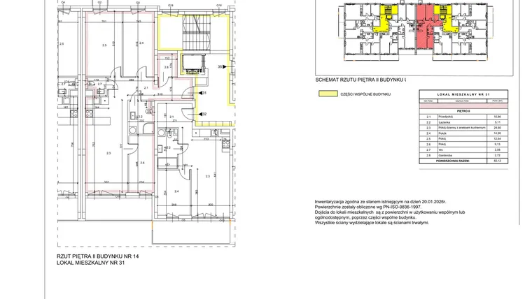 Rzut - Mieszkanie na sprzedaż 4 pokoje o powierzchni 82,12 m² - numer B11 w Lwowska 14