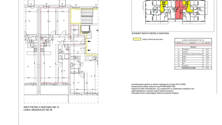 Rzut - Mieszkanie na sprzedaż 4 pokoje o powierzchni 82,45 m² - numer B17 w Lwowska 14