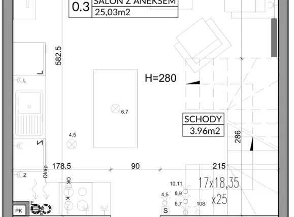 Rzut - Dom na sprzedaż 3 pokoje o powierzchni 72,9 m² - numer 61B w Nova Magdalenka 5