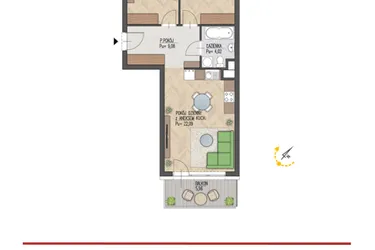Rzut - Mieszkanie na sprzedaż 3 pokoje o powierzchni 57,2 m² - numer 51 w Enklawa Starosielce