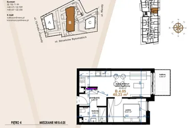 Rzut - Mieszkanie na sprzedaż 2 pokoje o powierzchni 40,23 m² - numer VB.4.05 w Vanda Park