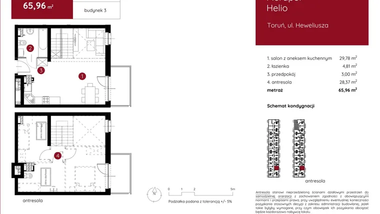 Rzut - Mieszkanie na sprzedaż 1 pokój o powierzchni 66,11 m² - numer 3.A.2.01 w Murapol Helio