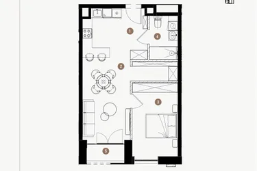 Rzut - Mieszkanie na sprzedaż 2 pokoje o powierzchni 49,31 m² - numer 2.55 w WIMA APARTMENTS