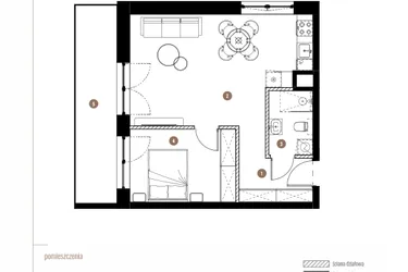 Rzut - Mieszkanie na sprzedaż 2 pokoje o powierzchni 47,24 m² - numer LM.02.02.15 w Katowicka Residence