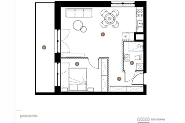 Rzut - Mieszkanie na sprzedaż 2 pokoje o powierzchni 47,25 m² - numer LM.02.03.15 w Katowicka Residence