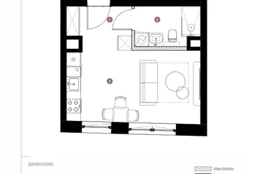 Rzut - Mieszkanie na sprzedaż 1 pokój o powierzchni 26,7 m² - numer LM.02.05.10 w Katowicka Residence