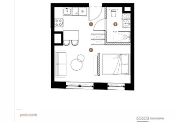 Rzut - Mieszkanie na sprzedaż 1 pokój o powierzchni 28,32 m² - numer LM.01.10.07 w Katowicka Residence