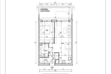Rzut - Mieszkanie na sprzedaż 2 pokoje o powierzchni 45,41 m² - numer 2 w Łużycka 71