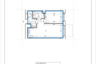 Rzut - Mieszkanie na sprzedaż 2 pokoje o powierzchni 45,47 m² - numer 2 w Łużycka 71