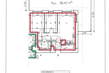 Rzut - Mieszkanie na sprzedaż 3 pokoje o powierzchni 56,51 m² - numer 6 w Łużycka 71