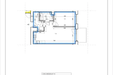Rzut - Mieszkanie na sprzedaż 2 pokoje o powierzchni 45,73 m² - numer 14 w Łużycka 71