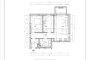 Rzut - Mieszkanie na sprzedaż 3 pokoje o powierzchni 56,66 m² - numer 17 w Łużycka 71