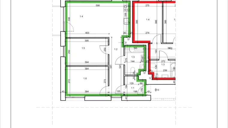 Rzut - Mieszkanie na sprzedaż 3 pokoje o powierzchni 56,64 m² - numer 13 w Łużycka 71