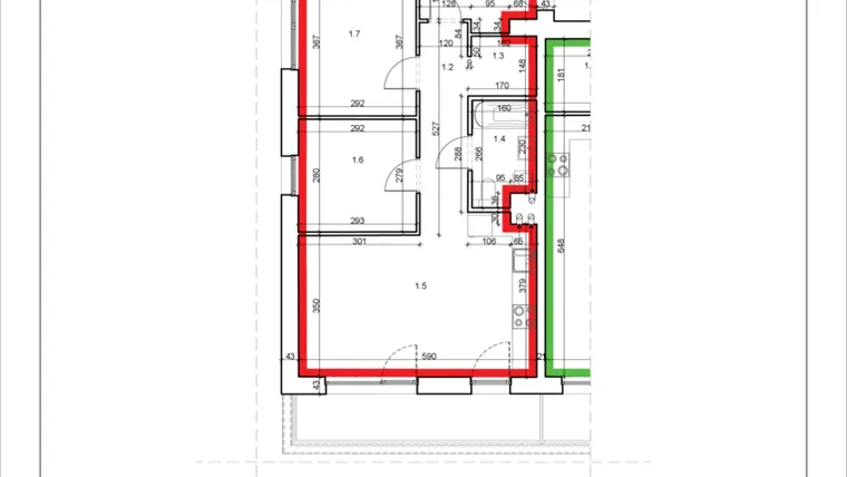 Rzut - Mieszkanie na sprzedaż 3 pokoje o powierzchni 57,24 m² - numer 18 w Łużycka 71