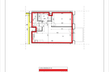 Rzut - Mieszkanie na sprzedaż 2 pokoje o powierzchni 45,74 m² - numer 29 w Łużycka 71