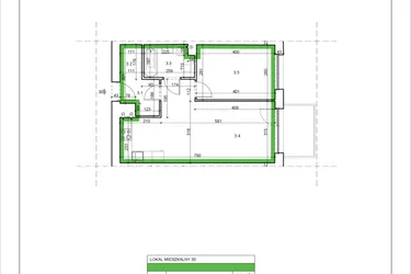 Rzut - Mieszkanie na sprzedaż 2 pokoje o powierzchni 45,79 m² - numer 30 w Łużycka 71