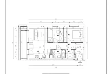 Rzut - Mieszkanie na sprzedaż 3 pokoje o powierzchni 56,93 m² - numer 51 w Łużycka 71