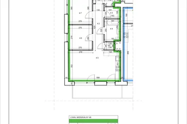 Rzut - Mieszkanie na sprzedaż 3 pokoje o powierzchni 56,7 m² - numer 48 w Łużycka 71