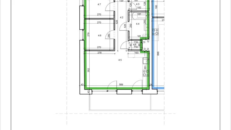 Rzut - Mieszkanie na sprzedaż 3 pokoje o powierzchni 56,7 m² - numer 48 w Łużycka 71