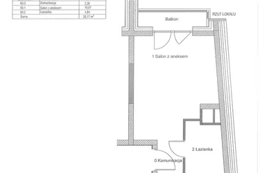 Rzut - Mieszkanie na sprzedaż 1 pokój o powierzchni 26,17 m² - numer 3.7 w Diasfera Łódzka - III etap