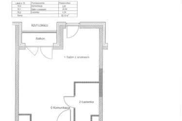 Rzut - Mieszkanie na sprzedaż 1 pokój o powierzchni 32,13 m² - numer 4.5 w Diasfera Łódzka - III etap
