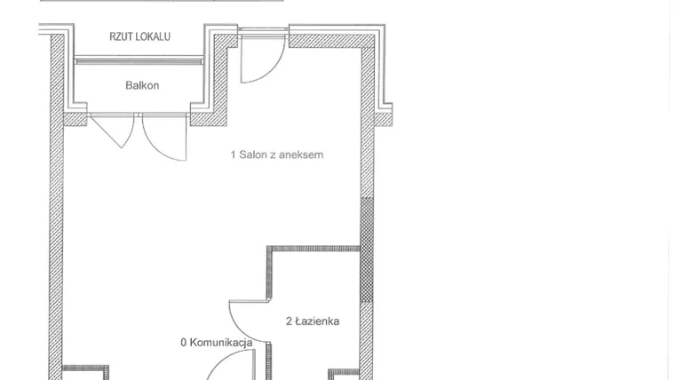 Rzut - Mieszkanie na sprzedaż 1 pokój o powierzchni 32,21 m² - numer 5.4 w Diasfera Łódzka - III etap