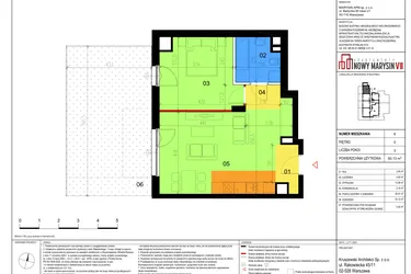 Rzut - Mieszkanie na sprzedaż 2 pokoje o powierzchni 50,13 m² - numer 6 w Apartamenty Nowy Marysin VII