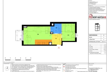 Rzut - Mieszkanie na sprzedaż 2 pokoje o powierzchni 49,27 m² - numer 40 w Apartamenty Nowy Marysin VII