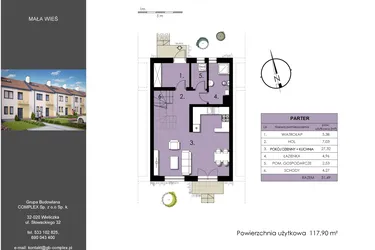 Rzut - Dom na sprzedaż 6 pokoi o powierzchni 117,9 m² - numer 3 w Osiedle Harmonia II
