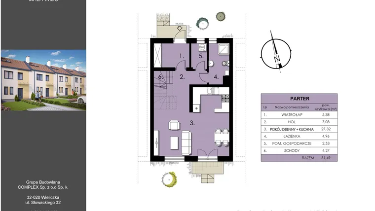 Rzut - Dom na sprzedaż 6 pokoi o powierzchni 117,9 m² - numer 3 w Osiedle Harmonia II