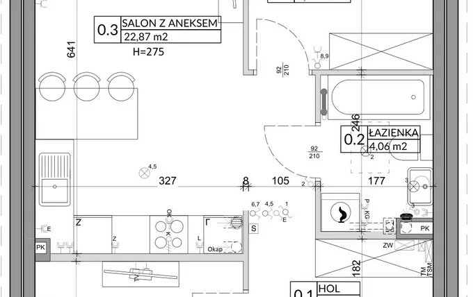 Rzut - Mieszkanie na sprzedaż 3 pokoje o powierzchni 57,39 m² - numer 3A w Osiedle Młodych