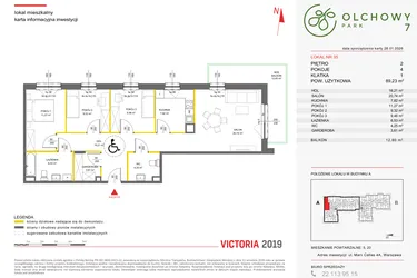 Rzut - Mieszkanie na sprzedaż 4 pokoje o powierzchni 89,18 m² - numer 35 w Olchowy Park VII