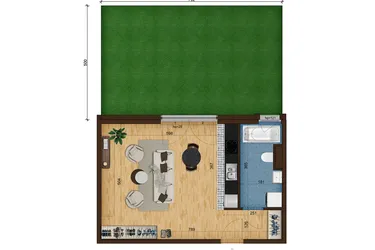 Rzut - Mieszkanie na sprzedaż 1 pokój o powierzchni 38,73 m² - numer 2_4 w Nowe Zabrze