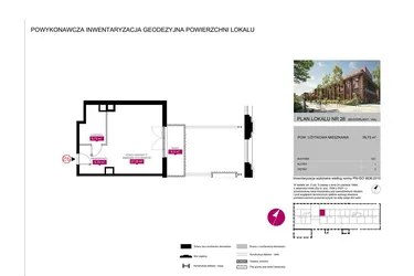 Rzut - Mieszkanie na sprzedaż 1 pokój o powierzchni 39,73 m² - numer 14A w Fuzja Mieszkania Loftowe