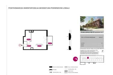 Rzut - Mieszkanie na sprzedaż 1 pokój o powierzchni 39,46 m² - numer 21A w Fuzja Mieszkania Loftowe