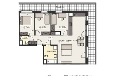 Rzut - Mieszkanie na sprzedaż 4 pokoje o powierzchni 90,17 m² - numer 80 w Osiedle Platinum III