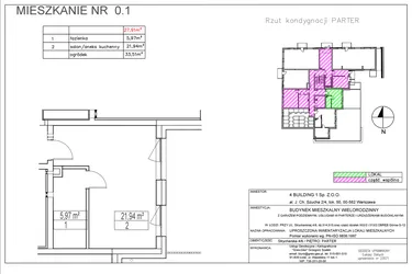Rzut - Mieszkanie na sprzedaż 1 pokój o powierzchni 27,91 m² - numer 0.1 w Nowa Strycharska | STR 6