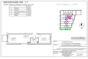Rzut - Mieszkanie na sprzedaż 2 pokoje o powierzchni 42,6 m² - numer 1.7 w Nowa Strycharska | STR 6